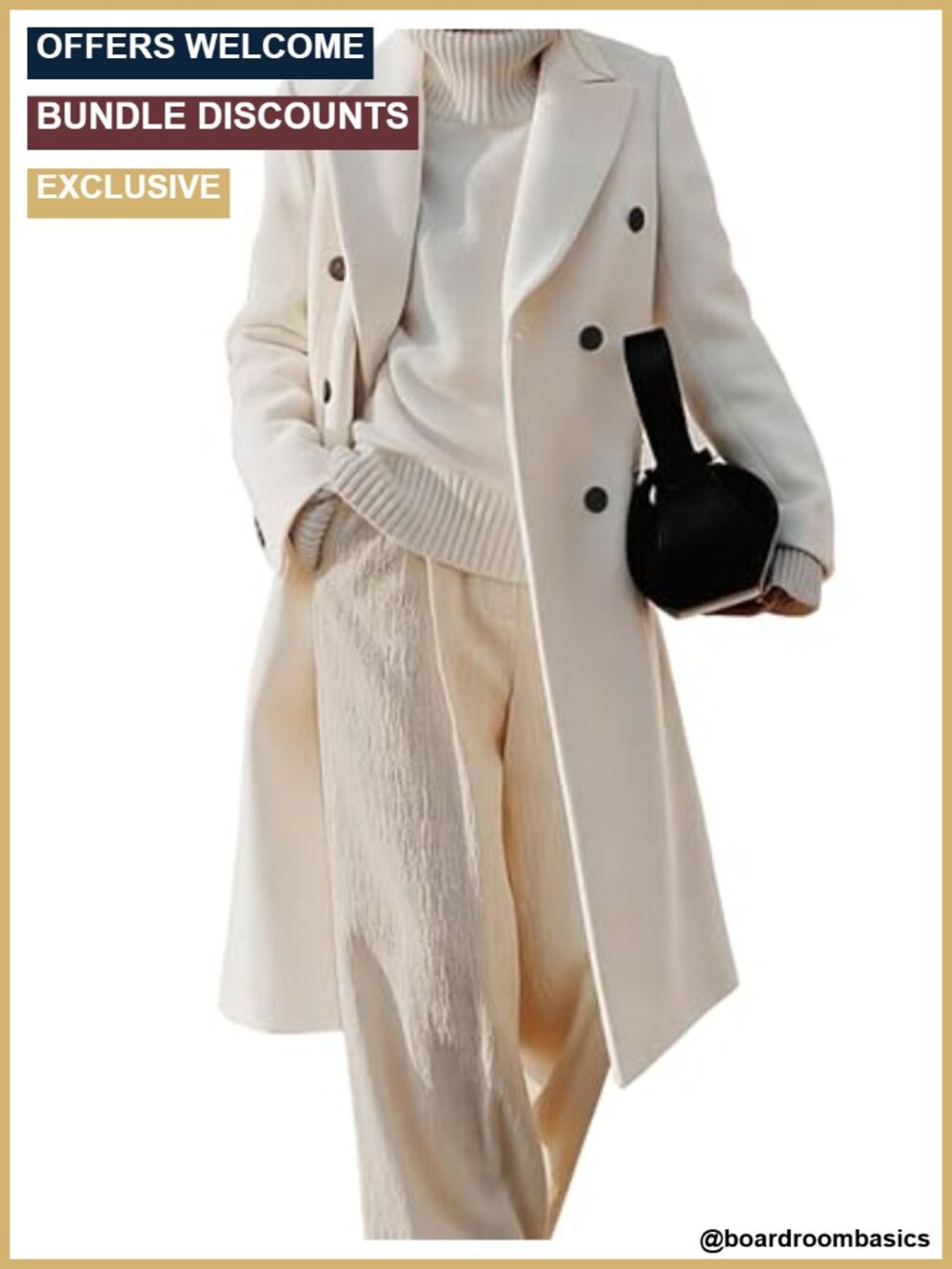 Women's Long Double Breasted Wool Peacoat Overcoat Fall Winter